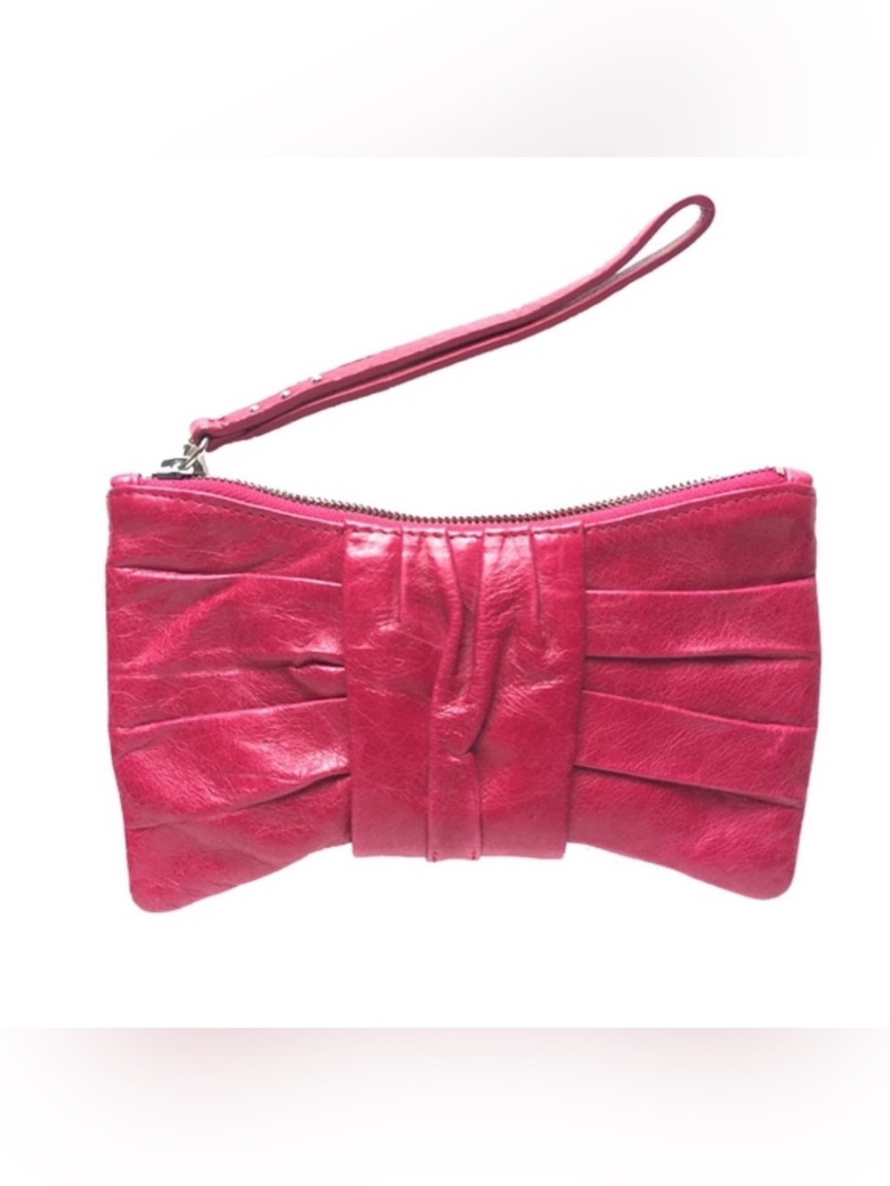 Hobo The Original Trixie Fuchsia top grain leather Zippered Wrist Strap VI-32079